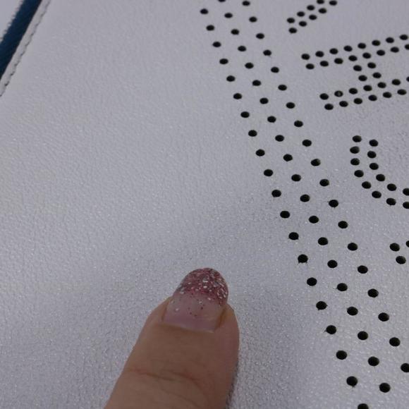 Givenchy White Perforated Logo Medium Zip Pouch Clutch C277 - Picture 8 of 12